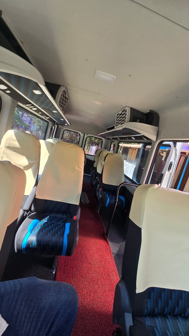White 16 seater Force Urbania luxury van, full side profile